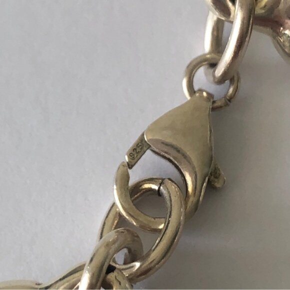 Antiqued Rose Flower Sterling Silver 925 Electroform Floral Link Bracelet - Picture 14 of 15